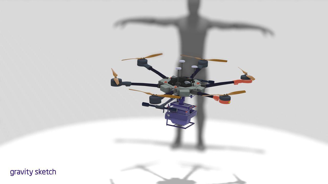 3D image of an Infrared Camera equipped drone.