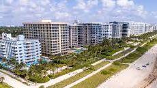 South Florida coastline with Beach and Condominium Buildings